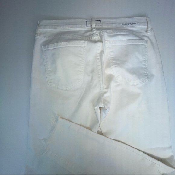 current elliott the stiletto white ripped released hem jean - Picture 10 of 17